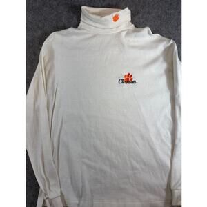VTG Clemson Tigers Turtleneck Shirt Mens XL Long Sleeve Paw Logo NCAA Collegiate